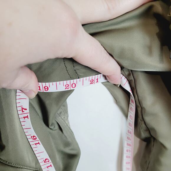 Moussy womens green MA-1 utility satin bomber jacket size medium - Picture 12 of 12